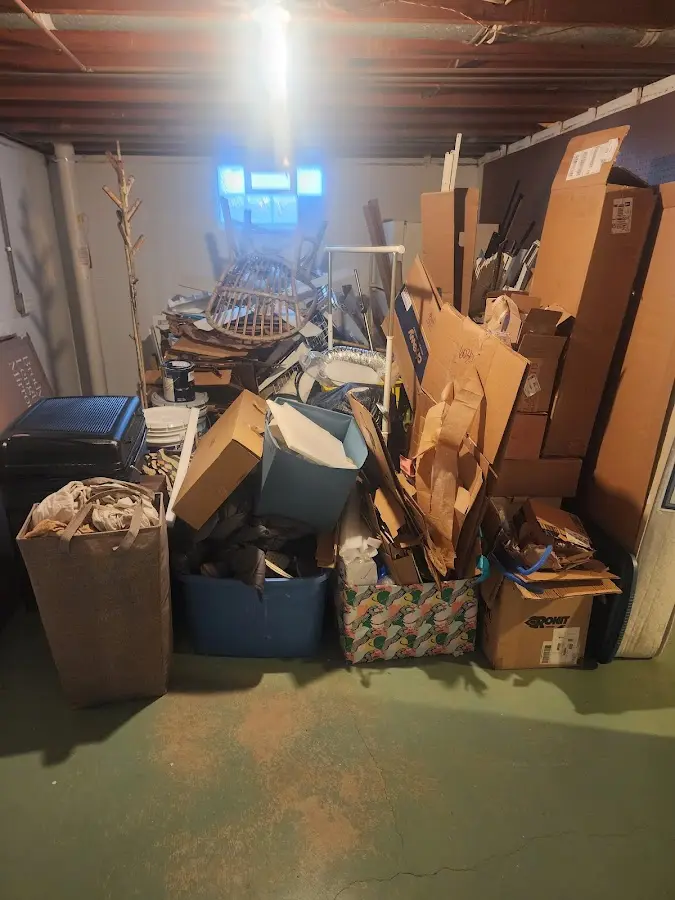 Roll-off dumpster container at job site for 4 Yard Dumpster Rental in Boston